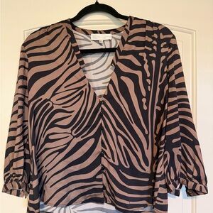 Corey Lynn Calter Zebra Animal Print 😍 Blouse